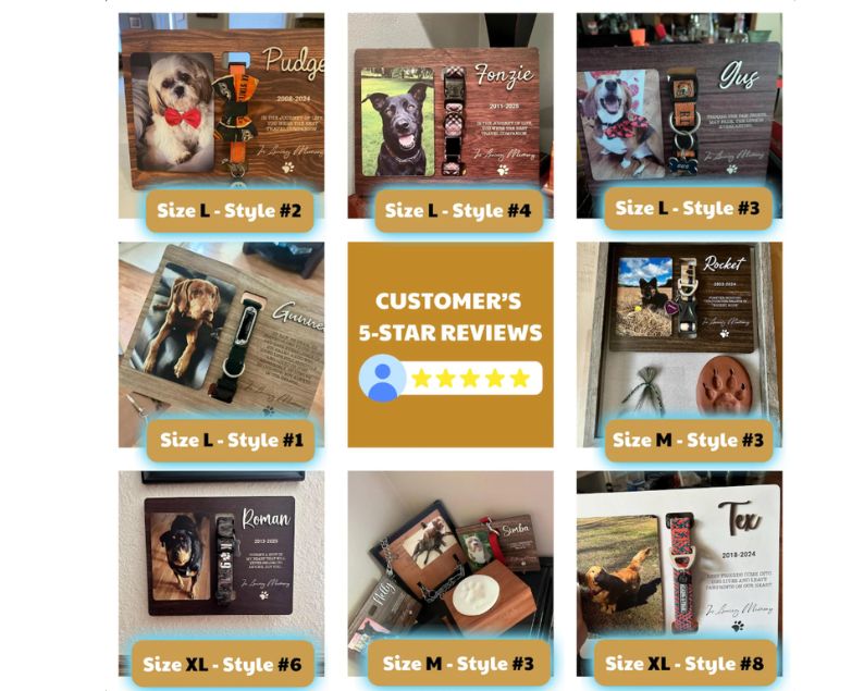 Dog Memorial Frame with Collar Holder