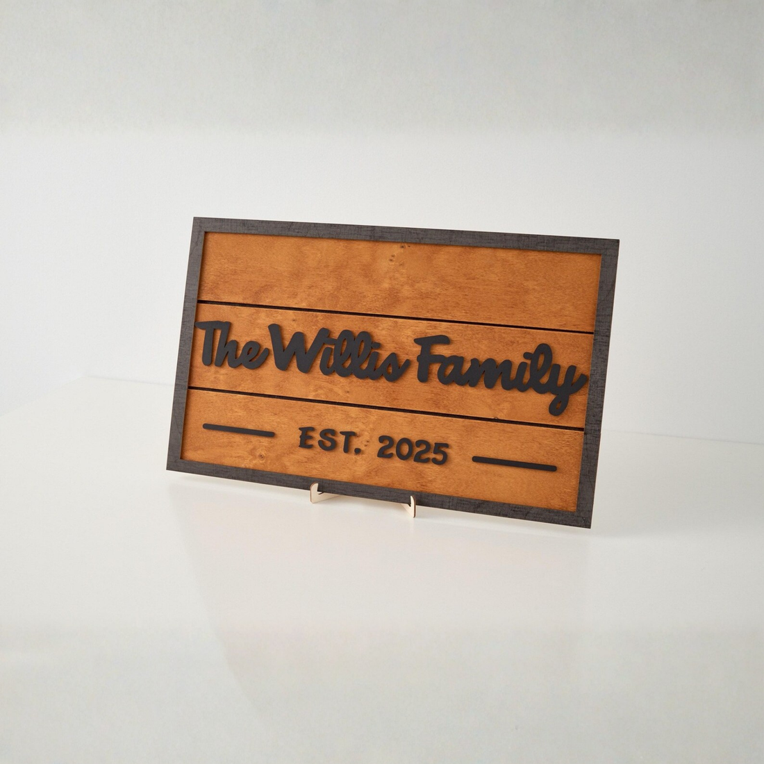 3D Family Last Name Sign, Anniversary Gift, Farmhouse Family, Housewarming Gift, Custom Family Sign, Wooden Name Sign, Christmas Gift [Orange]