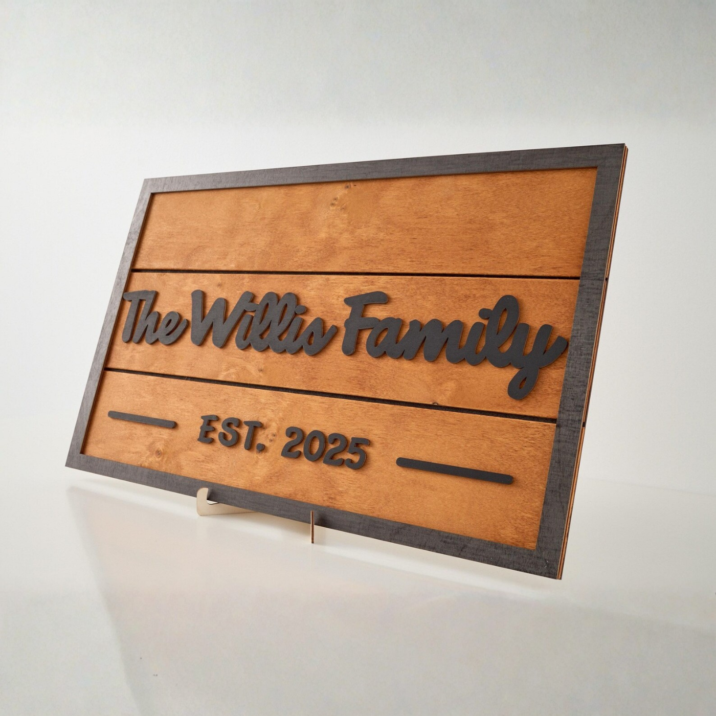 3D Family Last Name Sign, Anniversary Gift, Farmhouse Family, Housewarming Gift, Custom Family Sign, Wooden Name Sign, Christmas Gift [Orange]