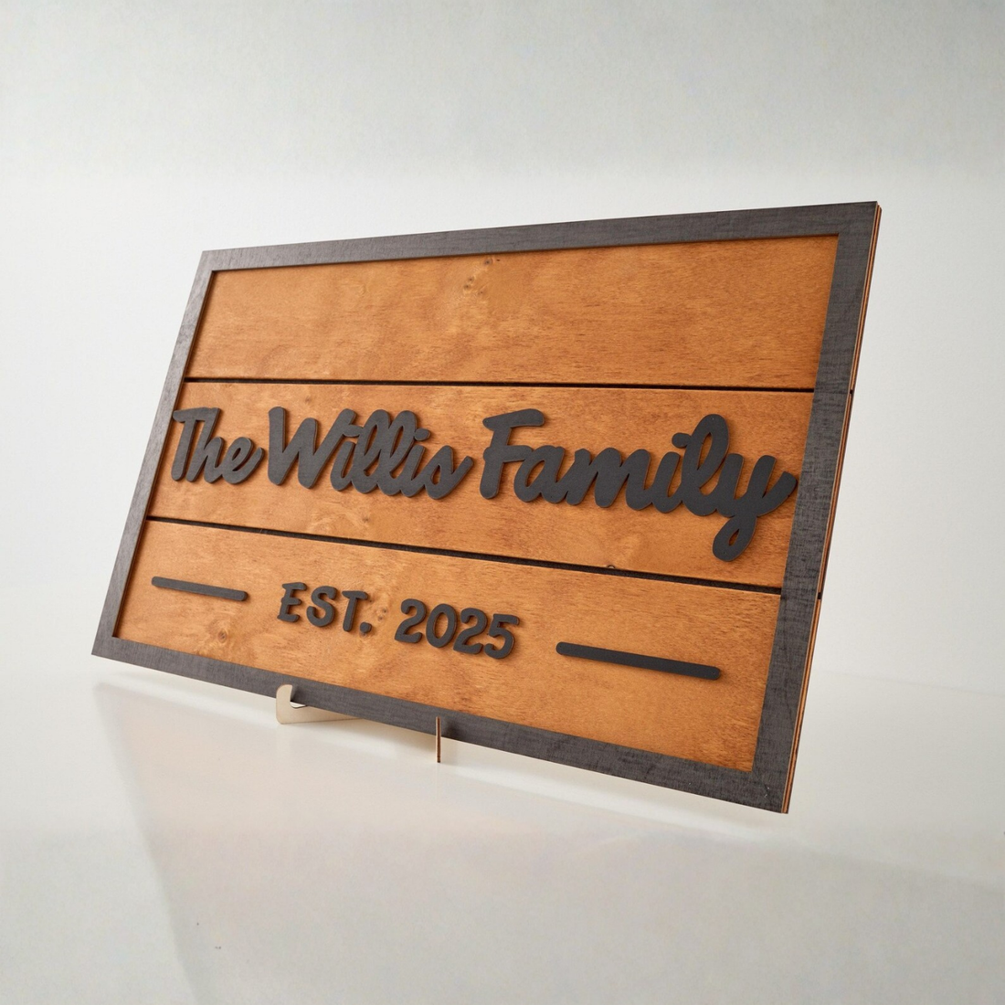 3D Family Last Name Sign, Anniversary Gift, Farmhouse Family, Housewarming Gift, Custom Family Sign, Wooden Name Sign, Christmas Gift [Orange]