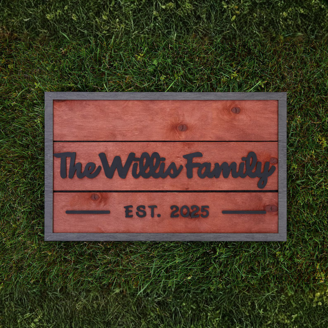 3D Family Last Name Sign, Anniversary Gift, Farmhouse Family, Housewarming Gift, Custom Family Sign, Wooden Name Sign, Christmas Gift [Red]
