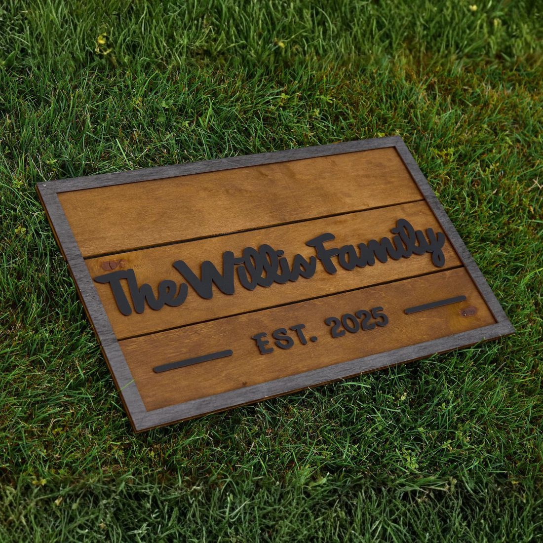 3D Family Last Name Sign, Anniversary Gift, Farmhouse Family, Housewarming Gift, Custom Family Sign, Wooden Name Sign, Christmas Gift [Brown]