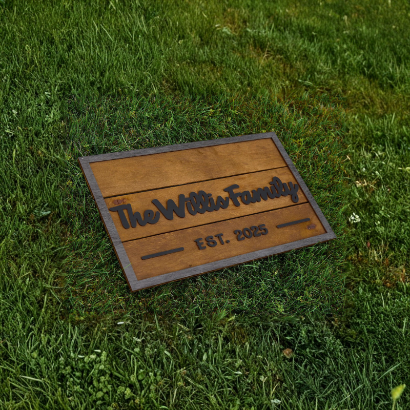 3D Family Last Name Sign, Anniversary Gift, Farmhouse Family, Housewarming Gift, Custom Family Sign, Wooden Name Sign, Christmas Gift
