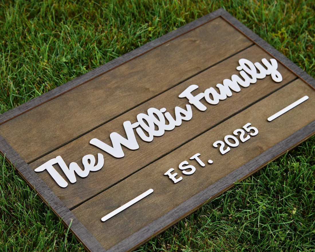 3D Family Last Name Sign, Anniversary Gift, Farmhouse Family, Housewarming Gift, Custom Family Sign, Wooden Name Sign, Christmas Gift [DarGre]