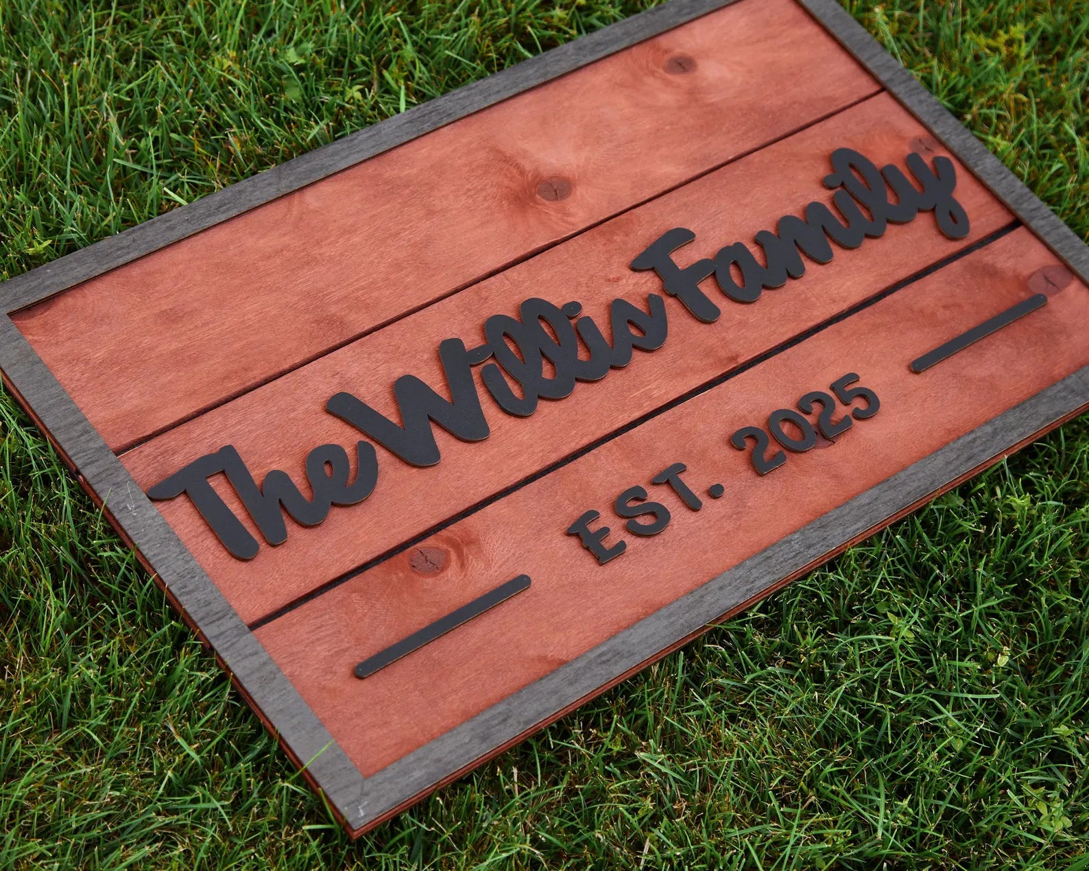 3D Family Last Name Sign, Anniversary Gift, Farmhouse Family, Housewarming Gift, Custom Family Sign, Wooden Name Sign, Christmas Gift [Red]