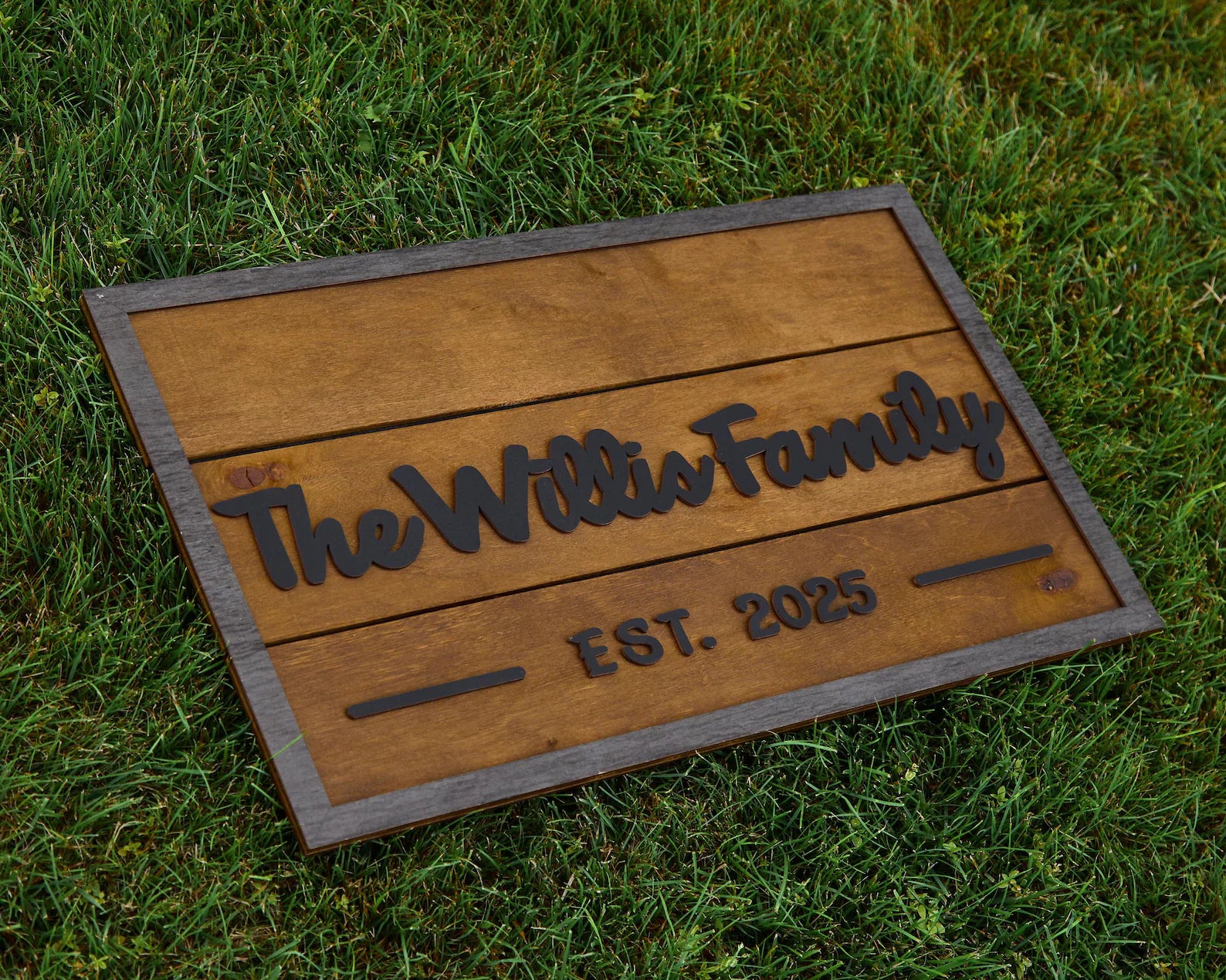 3D Family Last Name Sign, Anniversary Gift, Farmhouse Family, Housewarming Gift, Custom Family Sign, Wooden Name Sign, Christmas Gift [Brown]