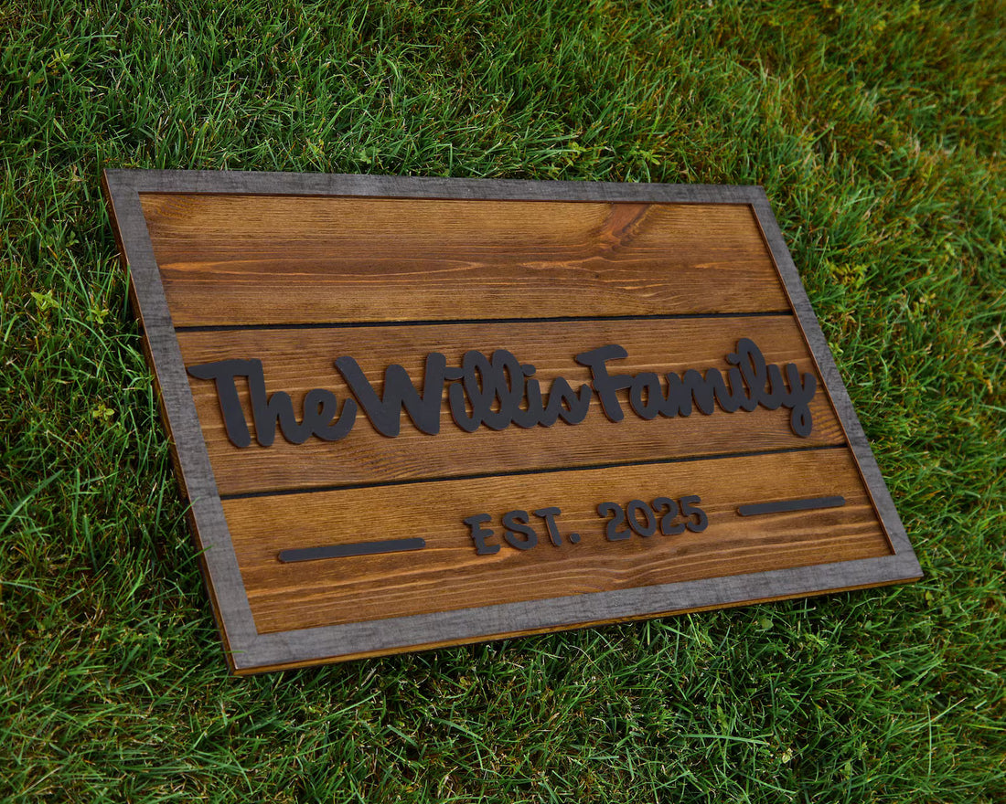 3D Family Last Name Sign, Anniversary Gift, Farmhouse Family, Housewarming Gift, Custom Family Sign, Wooden Name Sign, Christmas Gift [Natura]