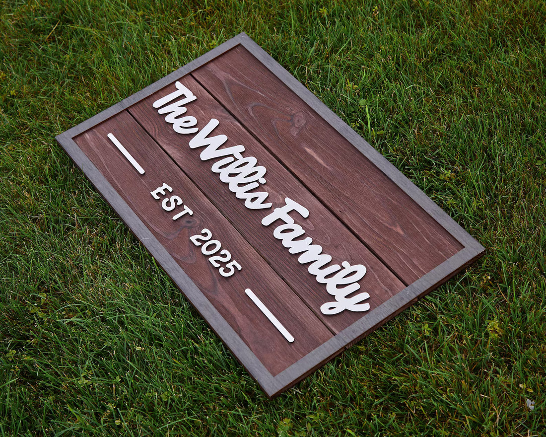 3D Family Last Name Sign, Anniversary Gift, Farmhouse Family, Housewarming Gift, Custom Family Sign, Wooden Name Sign, Christmas Gift [choco]
