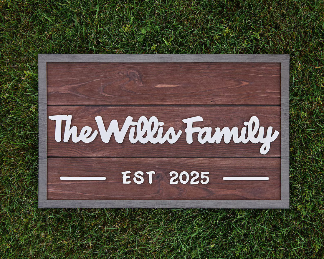 3D Family Last Name Sign, Anniversary Gift, Farmhouse Family, Housewarming Gift, Custom Family Sign, Wooden Name Sign, Christmas Gift [choco]