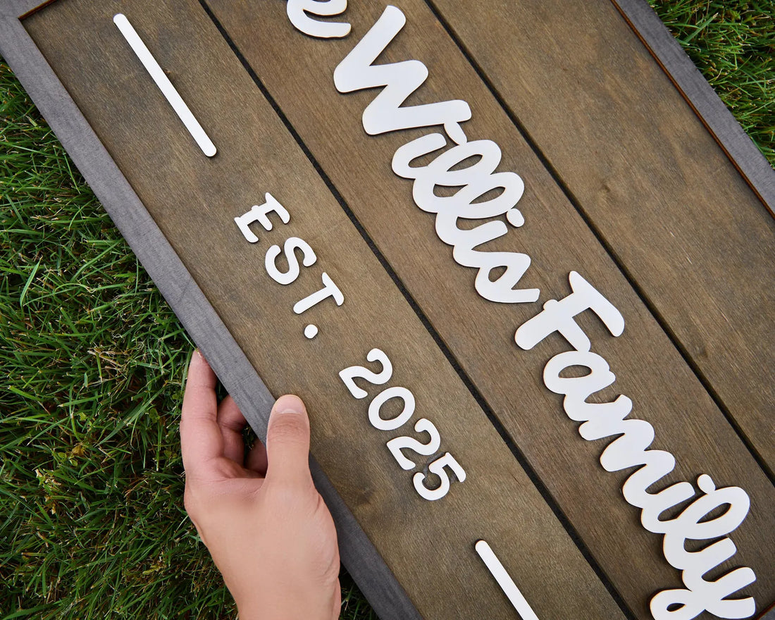 3D Family Last Name Sign, Anniversary Gift, Farmhouse Family, Housewarming Gift, Custom Family Sign, Wooden Name Sign, Christmas Gift [DarGre]