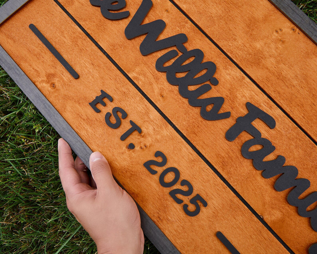 3D Family Last Name Sign, Anniversary Gift, Farmhouse Family, Housewarming Gift, Custom Family Sign, Wooden Name Sign, Christmas Gift [Orange]