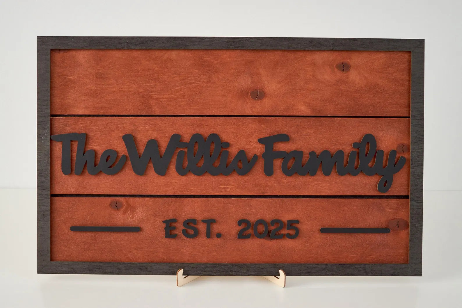3D Family Last Name Sign, Anniversary Gift, Farmhouse Family, Housewarming Gift, Custom Family Sign, Wooden Name Sign, Christmas Gift [Red]