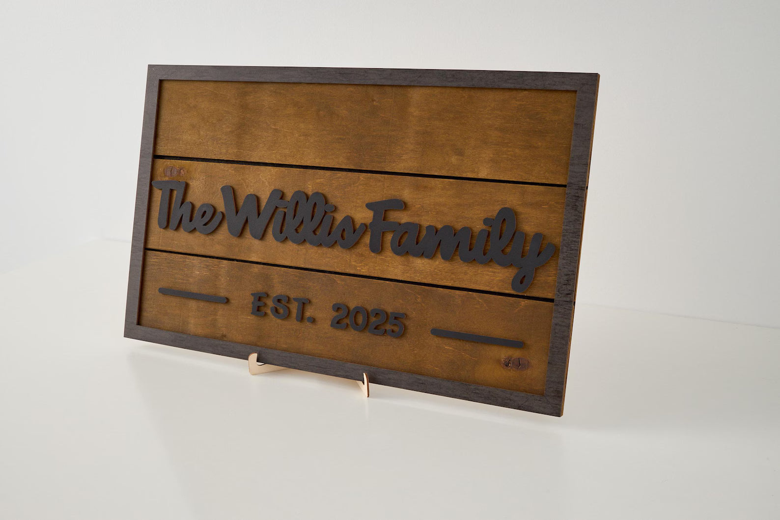 3D Family Last Name Sign, Anniversary Gift, Farmhouse Family, Housewarming Gift, Custom Family Sign, Wooden Name Sign, Christmas Gift [Brown]