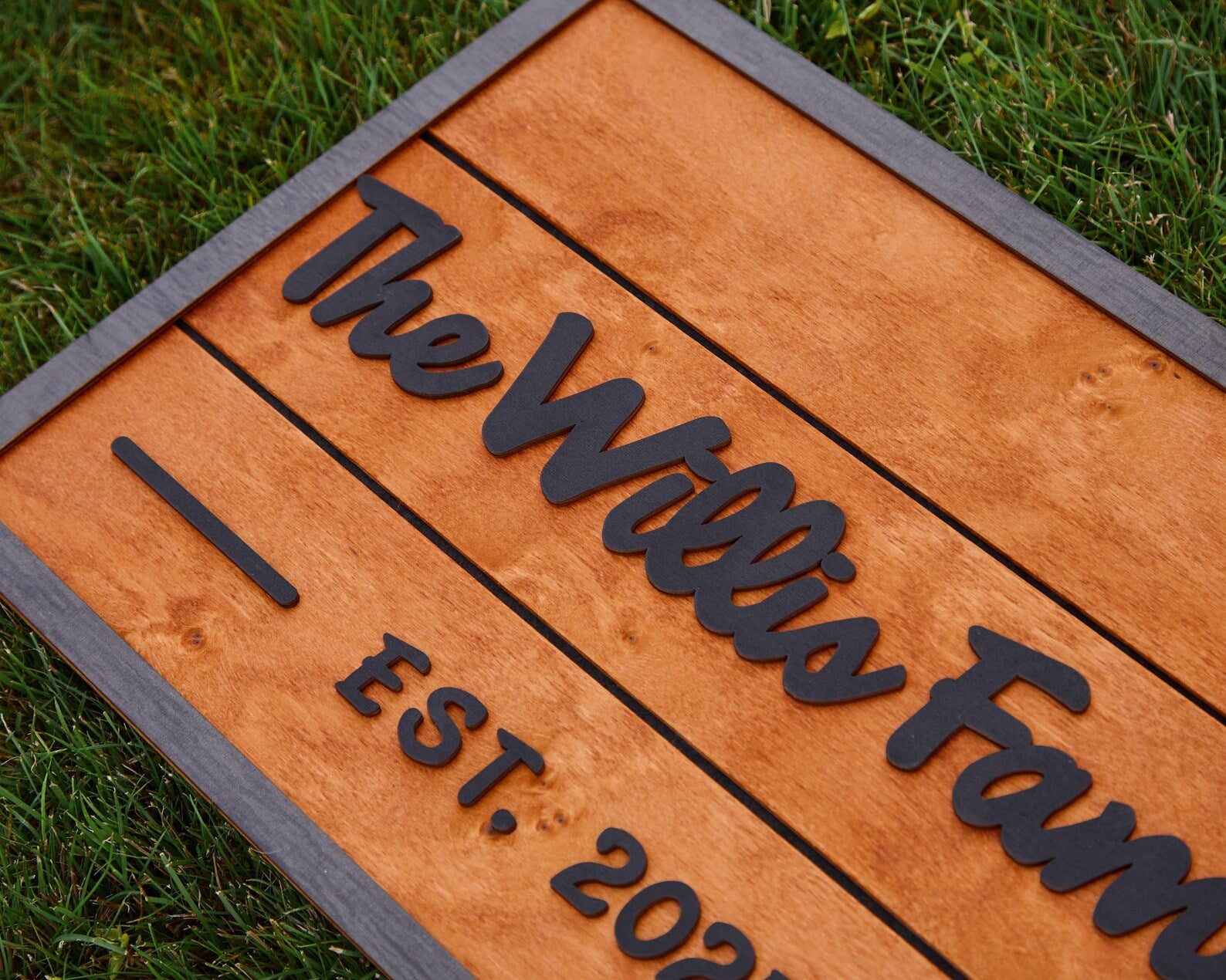 3D Family Last Name Sign, Anniversary Gift, Farmhouse Family, Housewarming Gift, Custom Family Sign, Wooden Name Sign, Christmas Gift [Orange]