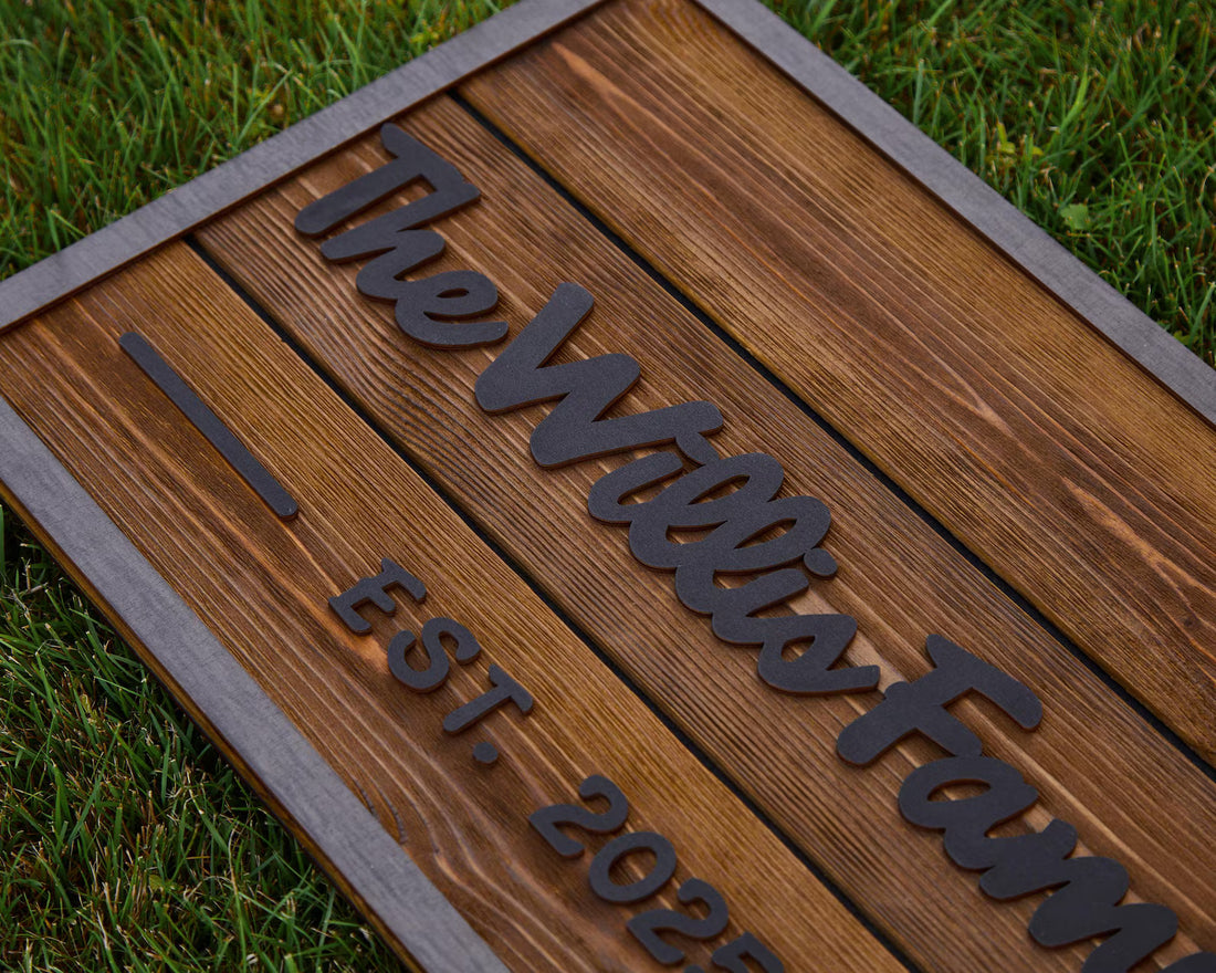 3D Family Last Name Sign, Anniversary Gift, Farmhouse Family, Housewarming Gift, Custom Family Sign, Wooden Name Sign, Christmas Gift [Natura]