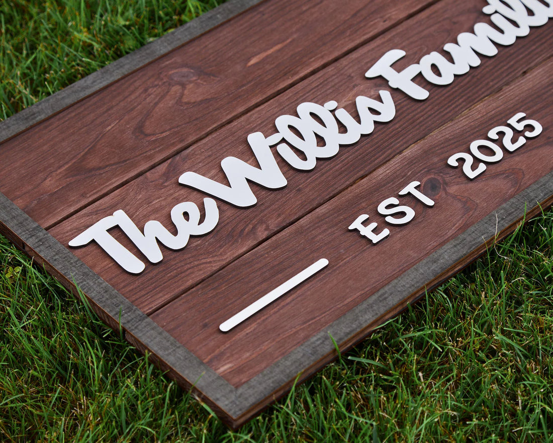 3D Family Last Name Sign, Anniversary Gift, Farmhouse Family, Housewarming Gift, Custom Family Sign, Wooden Name Sign, Christmas Gift [choco]