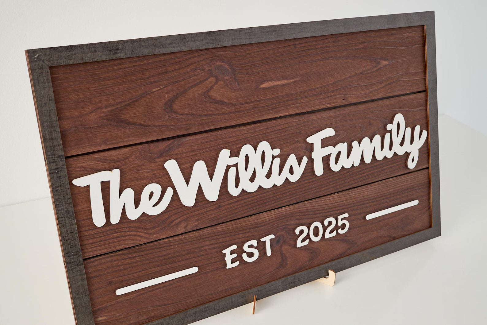 3D Family Last Name Sign, Anniversary Gift, Farmhouse Family, Housewarming Gift, Custom Family Sign, Wooden Name Sign, Christmas Gift [choco]