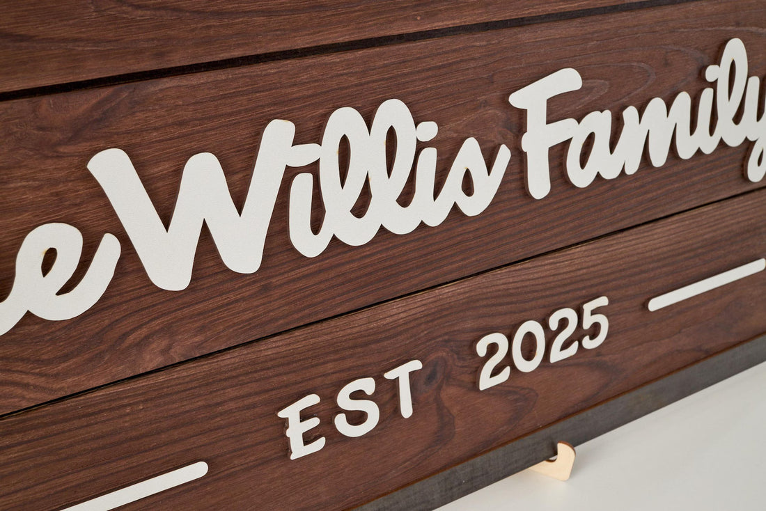3D Family Last Name Sign, Anniversary Gift, Farmhouse Family, Housewarming Gift, Custom Family Sign, Wooden Name Sign, Christmas Gift [choco]