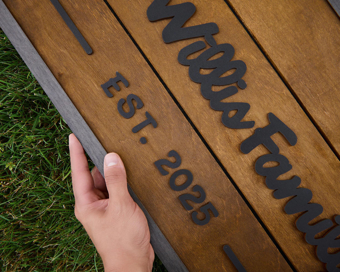 3D Family Last Name Sign, Anniversary Gift, Farmhouse Family, Housewarming Gift, Custom Family Sign, Wooden Name Sign, Christmas Gift [Brown]