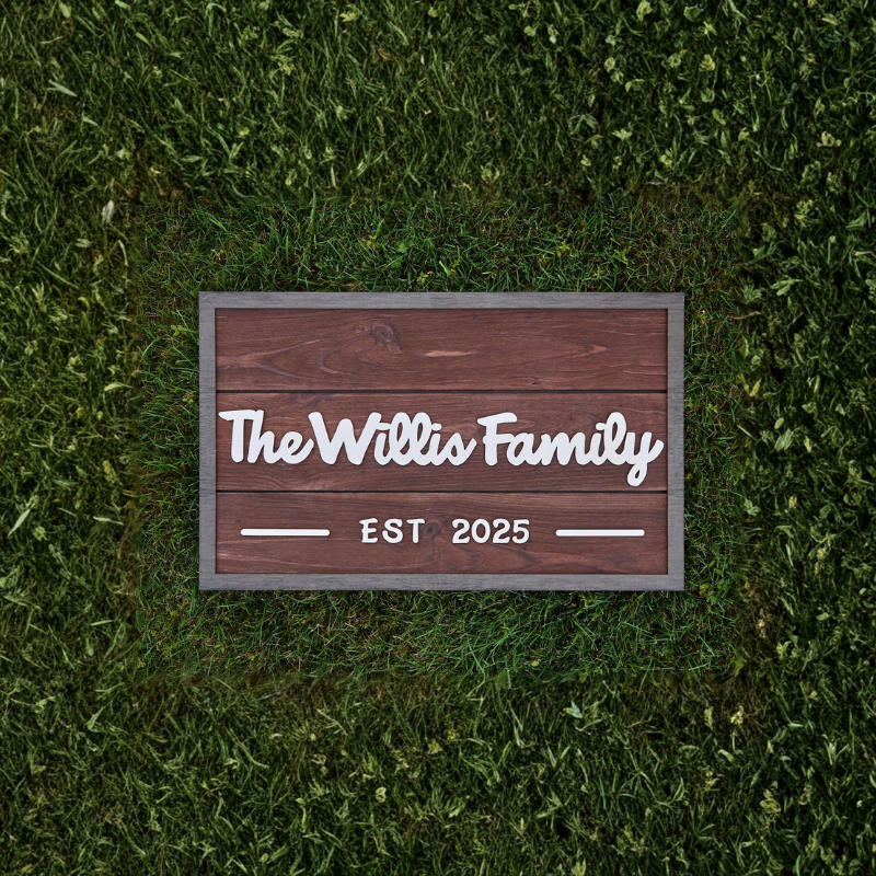 3D Family Last Name Sign, Anniversary Gift, Farmhouse Family, Housewarming Gift, Custom Family Sign, Wooden Name Sign, Christmas Gift