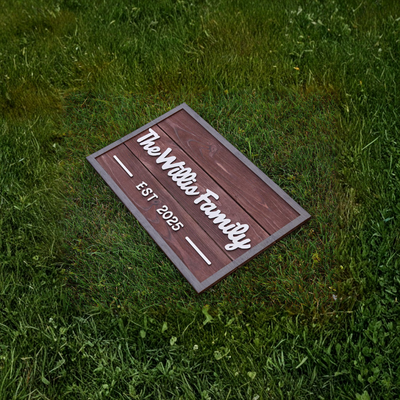 3D Family Last Name Sign, Anniversary Gift, Farmhouse Family, Housewarming Gift, Custom Family Sign, Wooden Name Sign, Christmas Gift