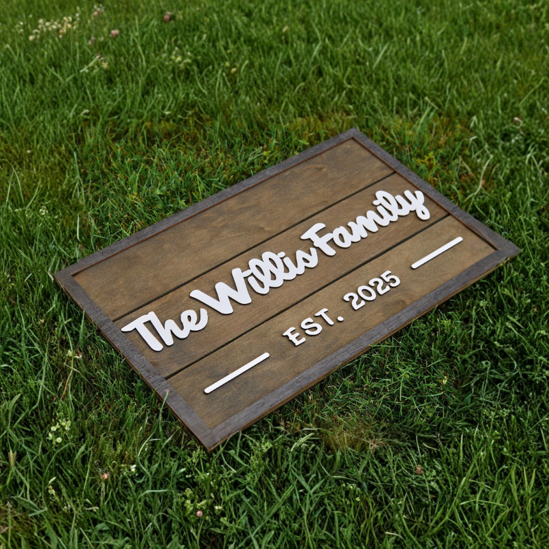 3D Family Last Name Sign, Anniversary Gift, Farmhouse Family, Housewarming Gift, Custom Family Sign, Wooden Name Sign, Christmas Gift